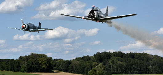Yak-11, T-28 Trojan, Flugplatz Mühldorf, 22.07.23